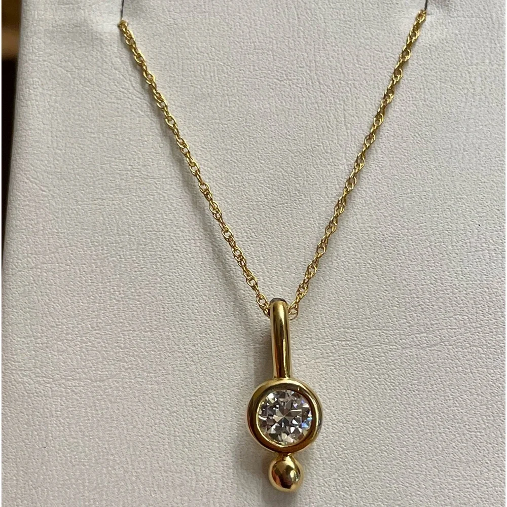 Gold diamond necklace - Picture 1 of 3